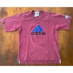 Vintage Rare 90s adidas Equipment Big Logo Patch Embroidered T Shirt Size S